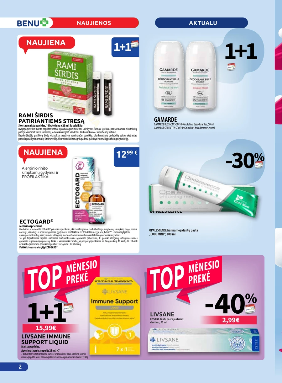 BENU akcijų leidinys puslapis 2