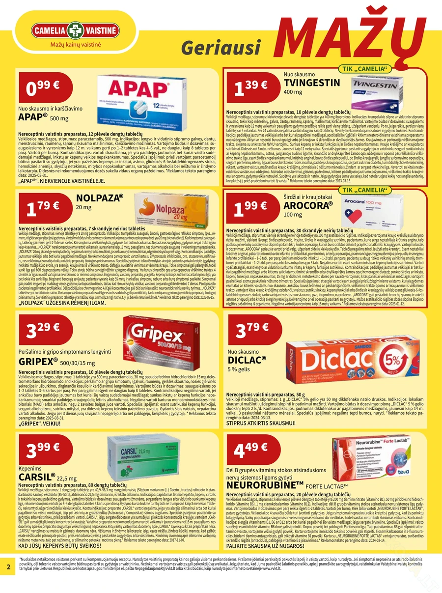 CAMELIA akcijų leidinys puslapis 2