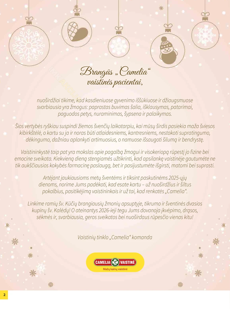 CAMELIA akcijų leidinys puslapis 2