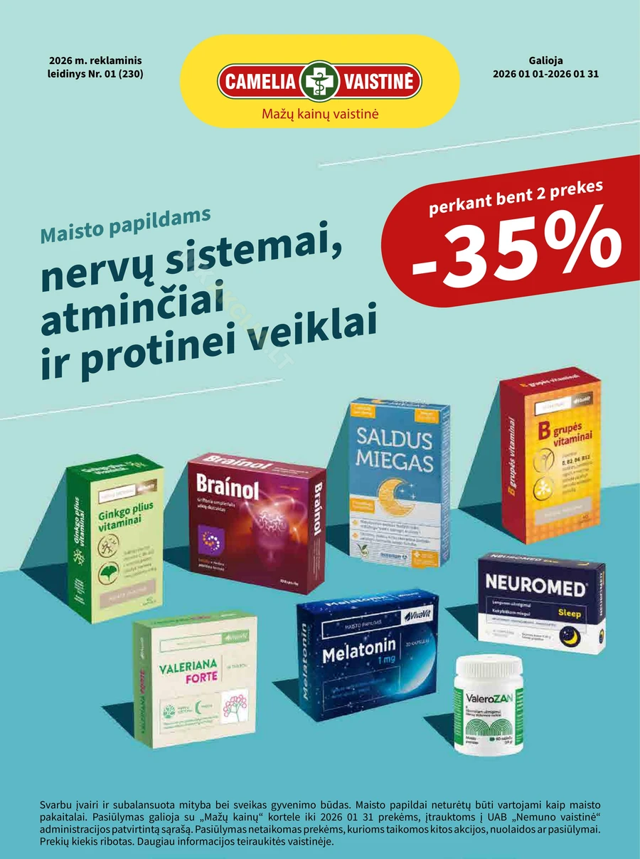 CAMELIA akcijų leidinys puslapis 1
