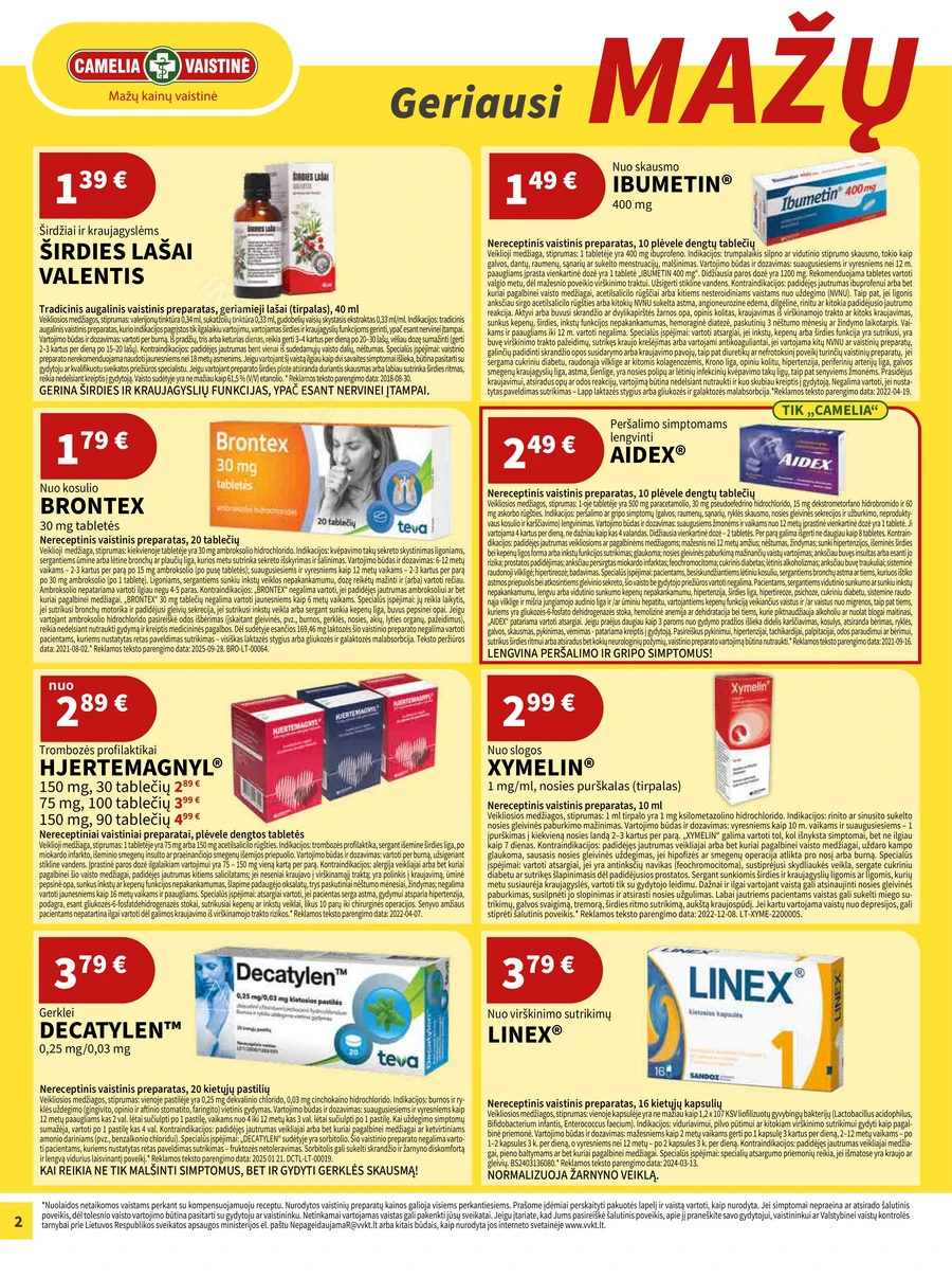 CAMELIA akcijų leidinys puslapis 2