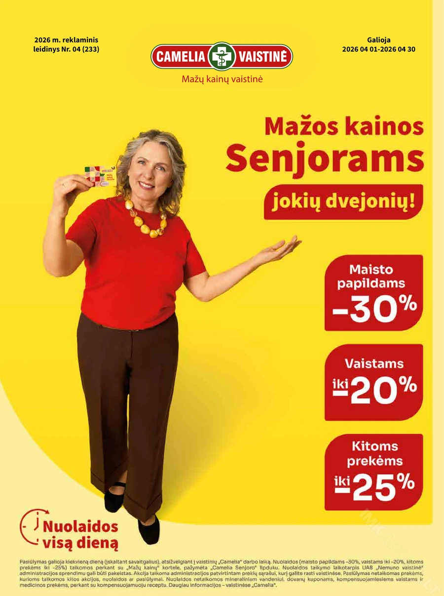 CAMELIA akcijų leidinys puslapis 1