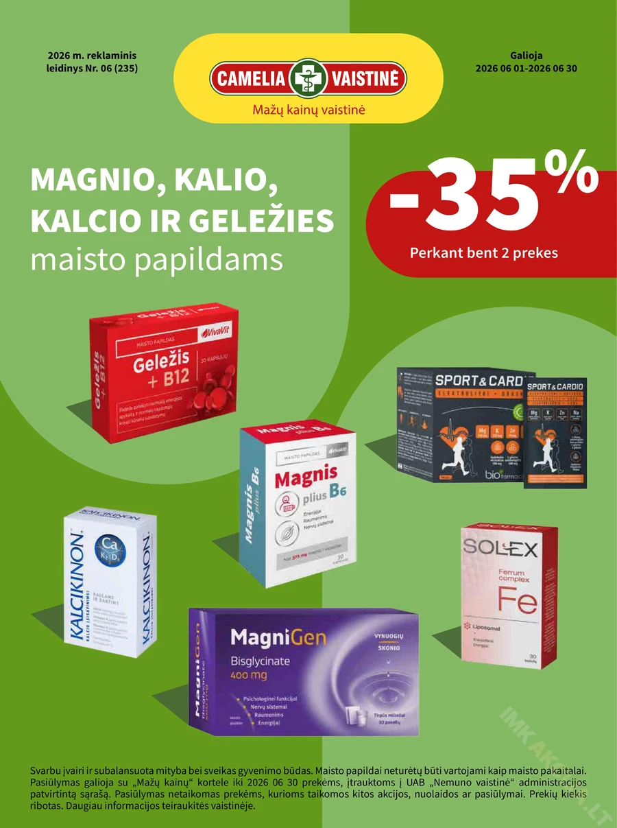 CAMELIA akcijų leidinys puslapis 1