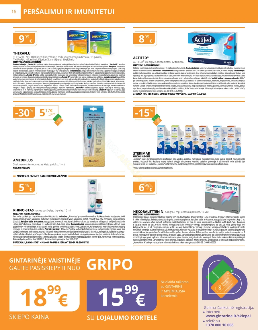 GINTARINĖ VAISTINĖ akcijų leidinys puslapis 16