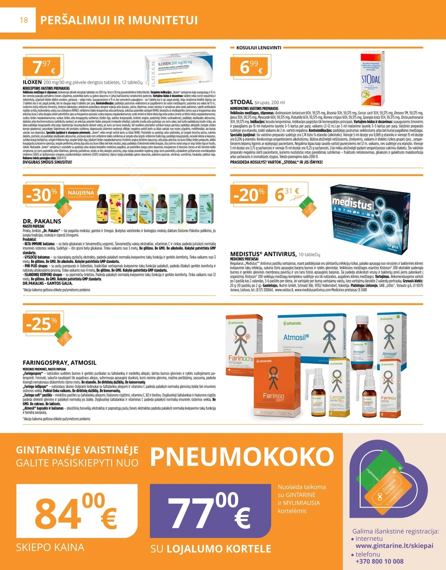 GINTARINĖ VAISTINĖ akcijų leidinys puslapis 18