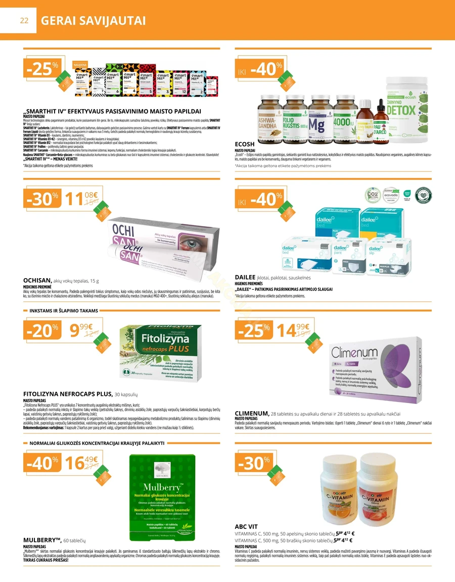 GINTARINĖ VAISTINĖ akcijų leidinys puslapis 22