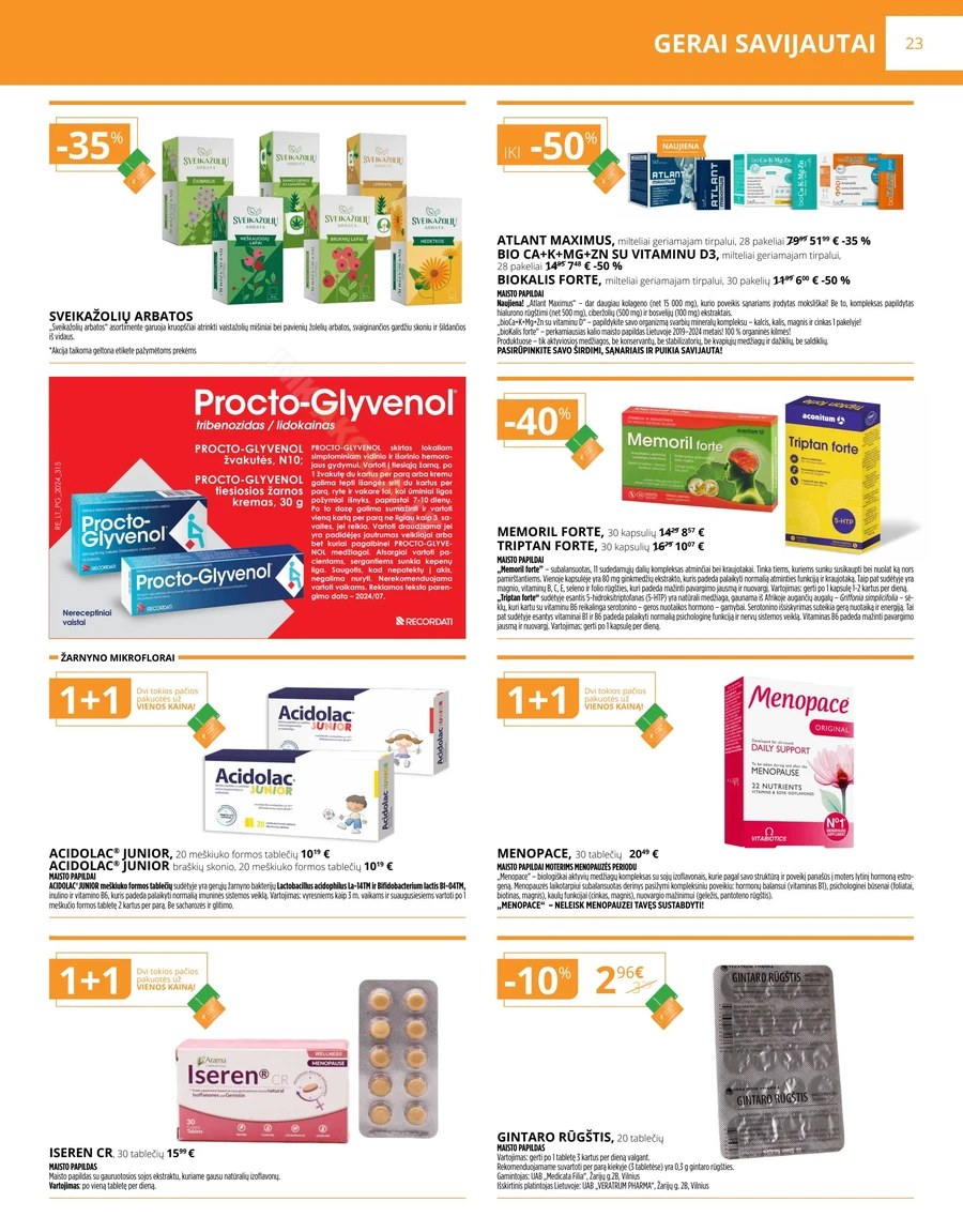 GINTARINĖ VAISTINĖ akcijų leidinys puslapis 23