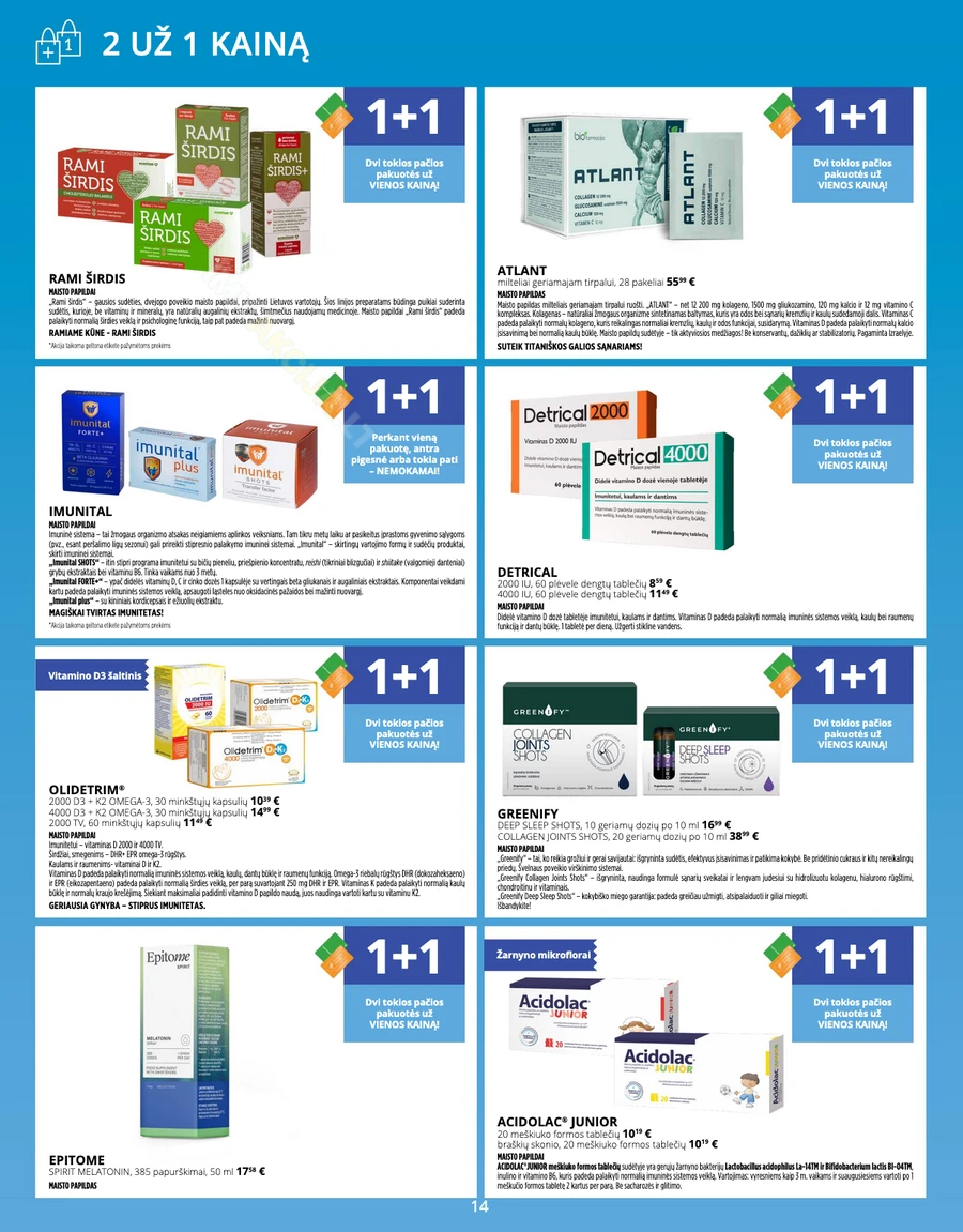 GINTARINĖ VAISTINĖ akcijų leidinys puslapis 14