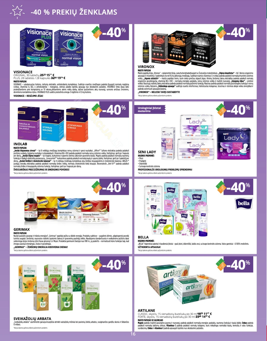 GINTARINĖ VAISTINĖ akcijų leidinys puslapis 16
