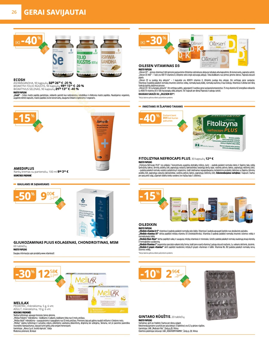 GINTARINĖ VAISTINĖ akcijų leidinys puslapis 26