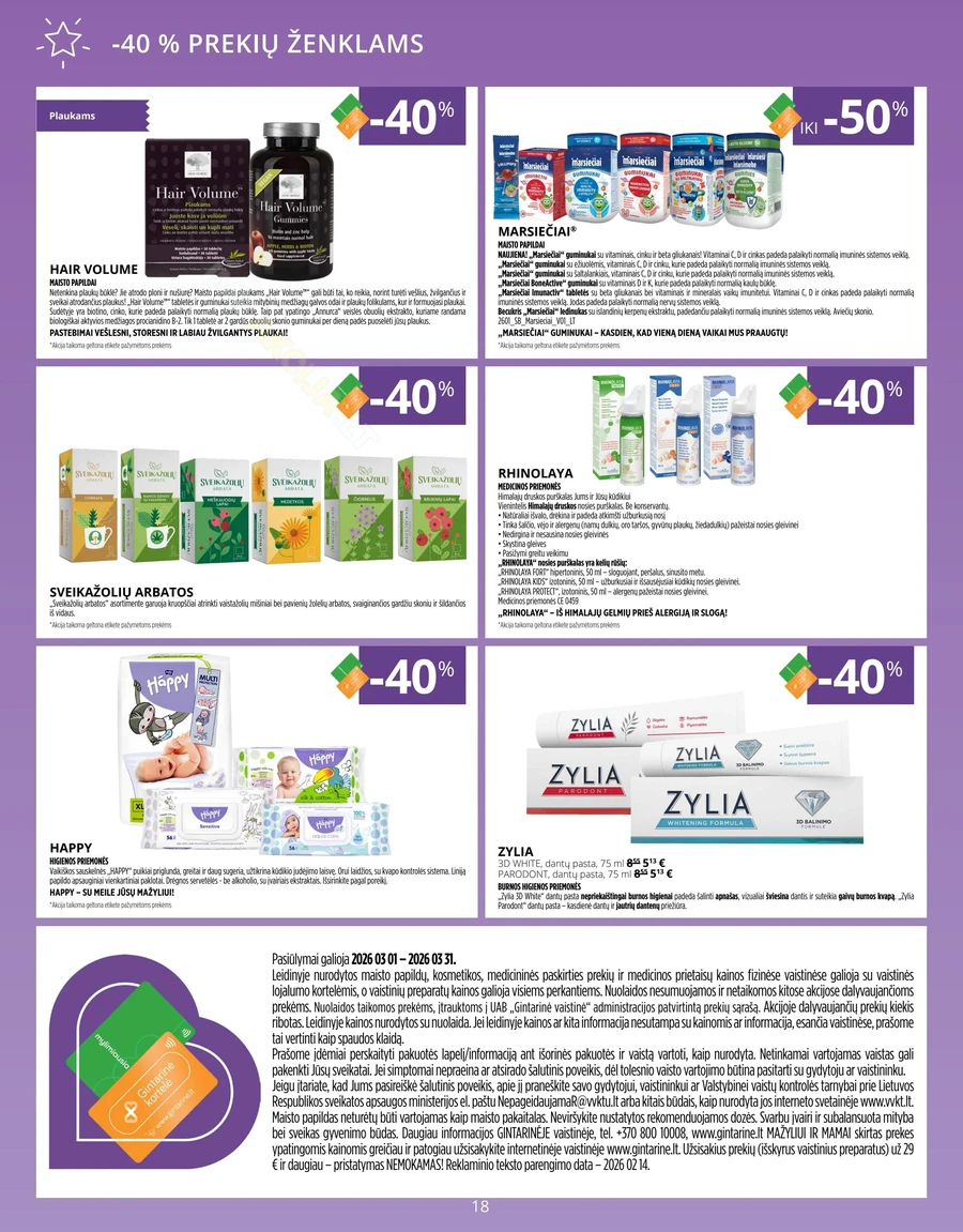 GINTARINĖ VAISTINĖ akcijų leidinys puslapis 18
