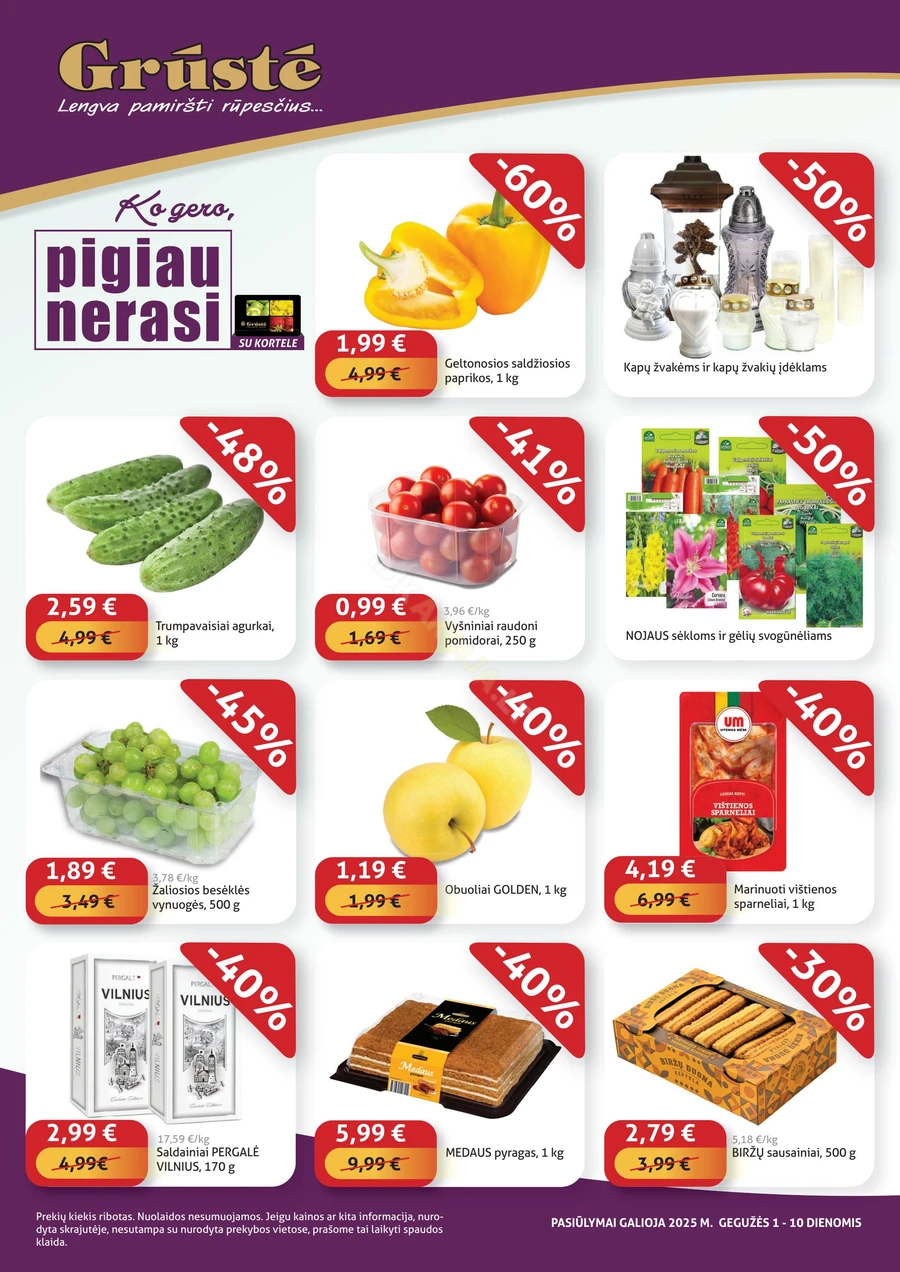GRŪSTĖ akcijų leidinys „Ko gero, pigiau nerasi“ puslapis 1