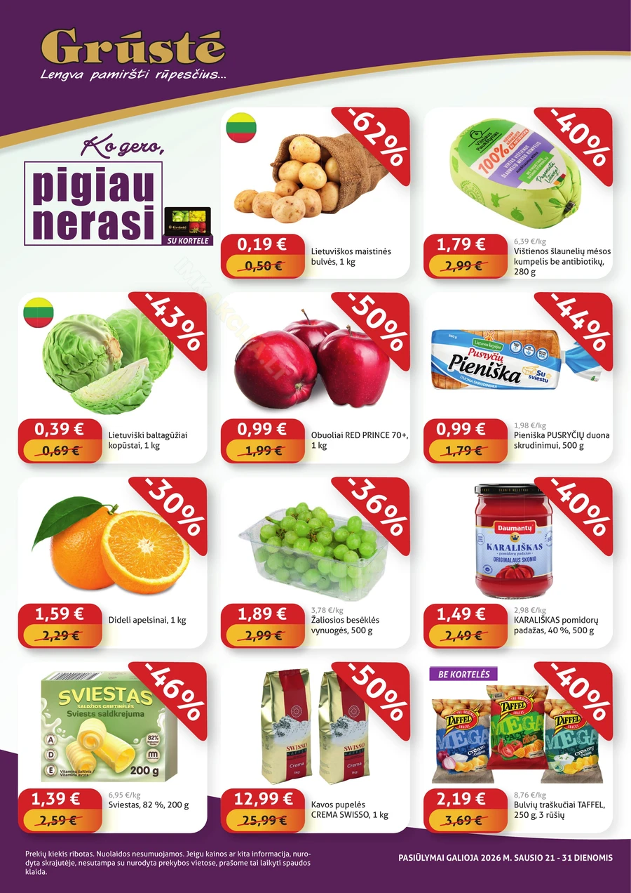 GRŪSTĖ akcijų leidinys „Ko gero, pigiau nerasi“ puslapis 1