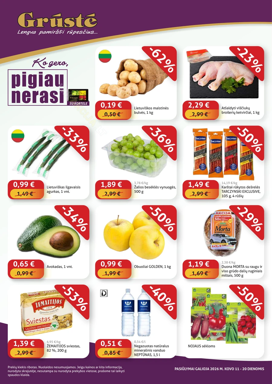 GRŪSTĖ akcijų leidinys „Ko gero, pigiau nerasi“ puslapis 1