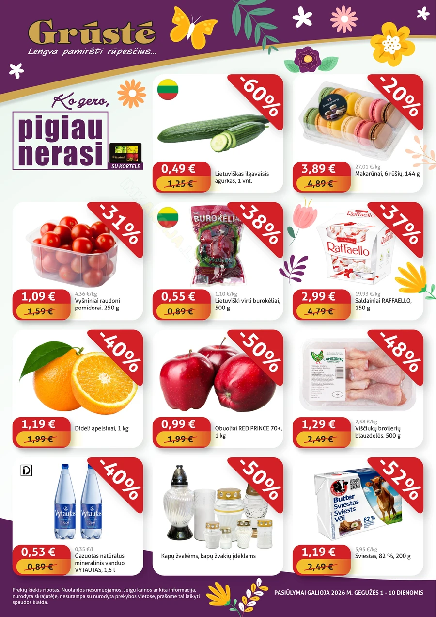 GRŪSTĖ akcijų leidinys „Ko gero, pigiau nerasi“ puslapis 1