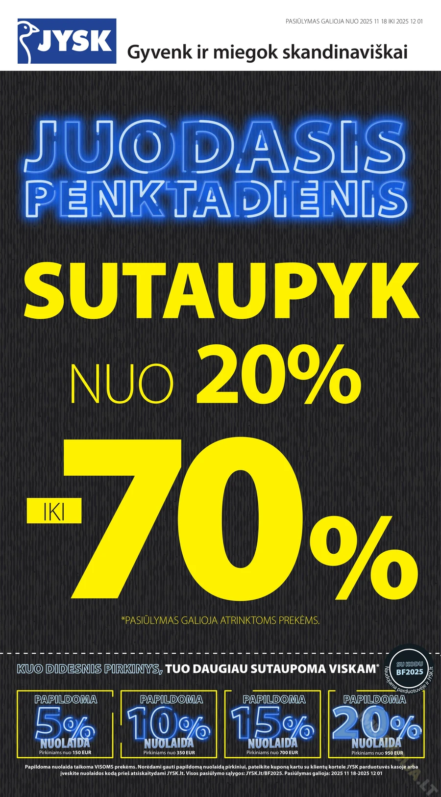 JYSK akcijų leidinys puslapis 1