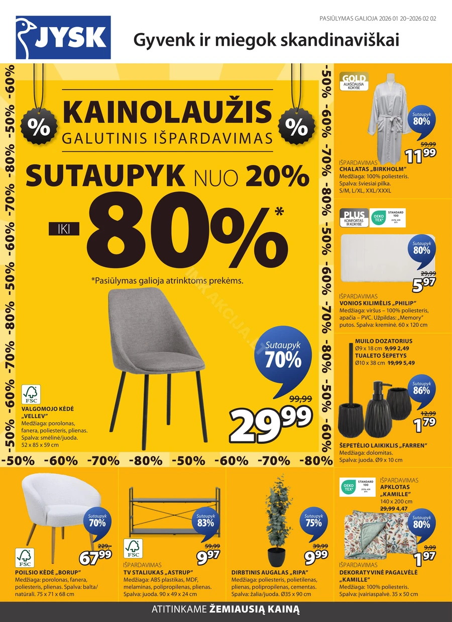 JYSK akcijų leidinys puslapis 1