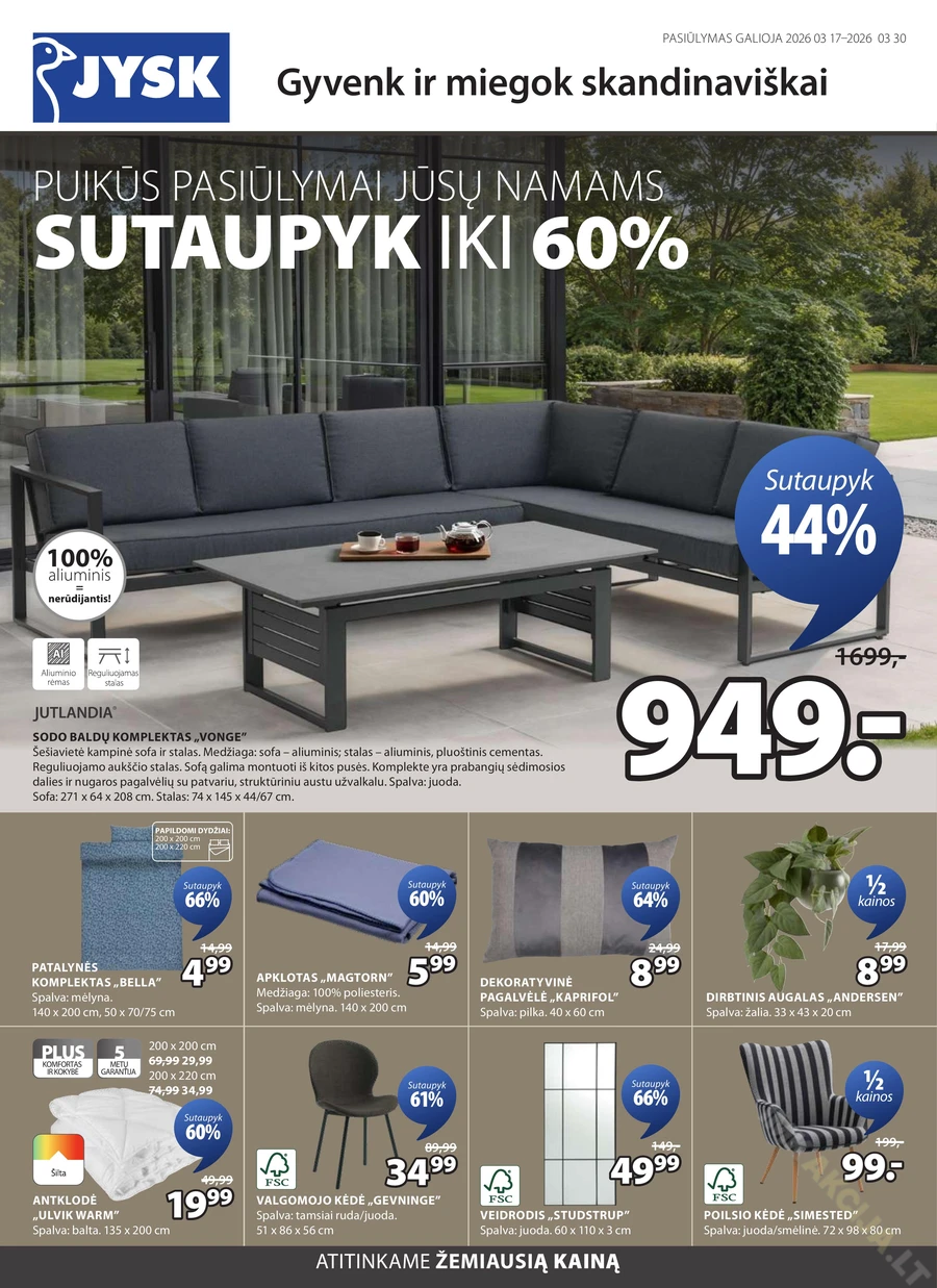 JYSK akcijų leidinys puslapis 1