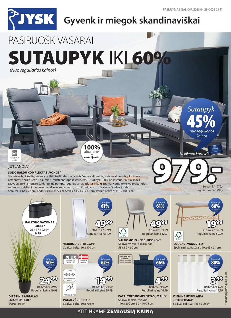 JYSK akcijų leidinys puslapis 1