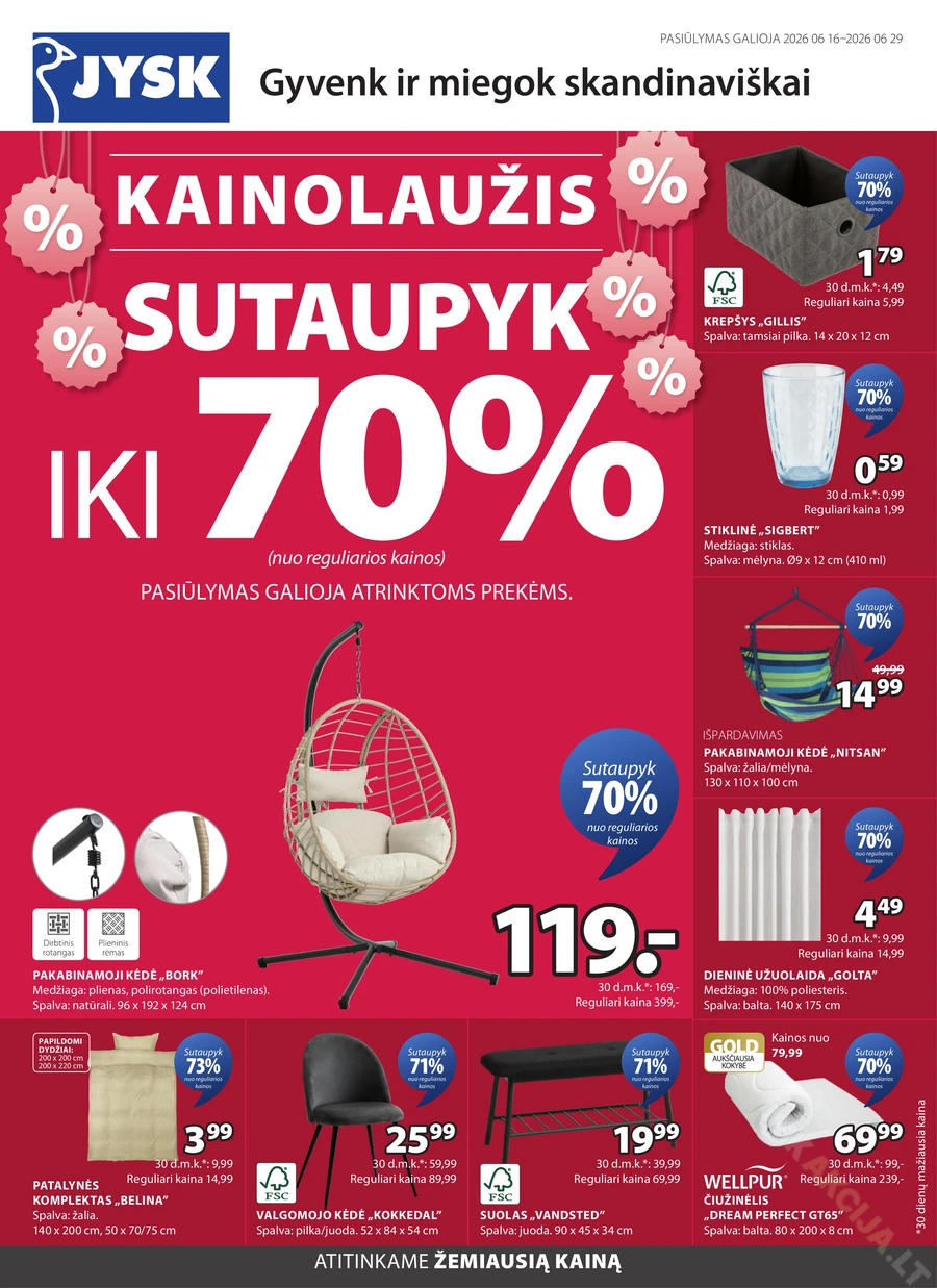 JYSK akcijų leidinys puslapis 1