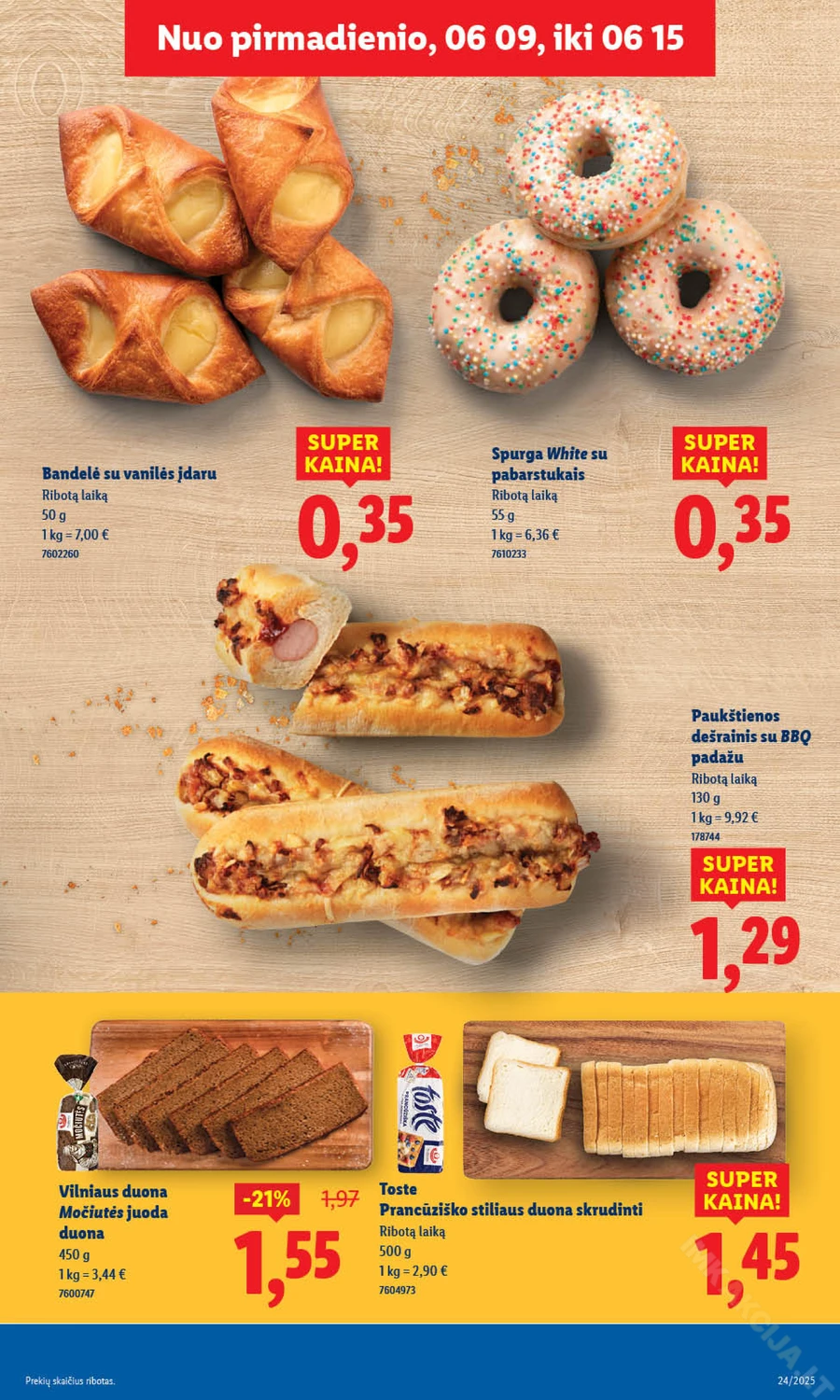LIDL maisto prekių akcijų leidinys nuo ketvirtadienio puslapis 15