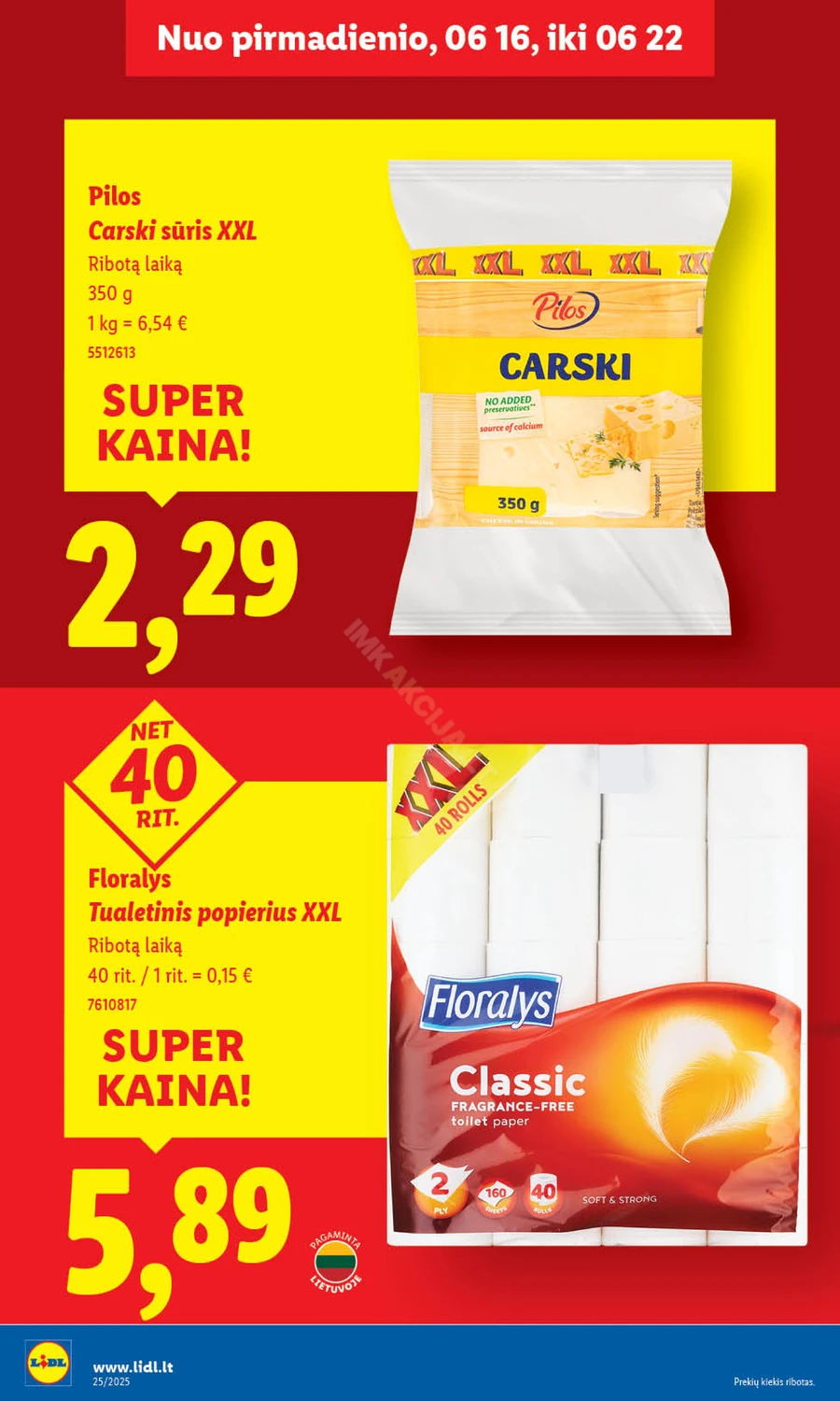 LIDL maisto prekių akcijų leidinys nuo ketvirtadienio puslapis 34