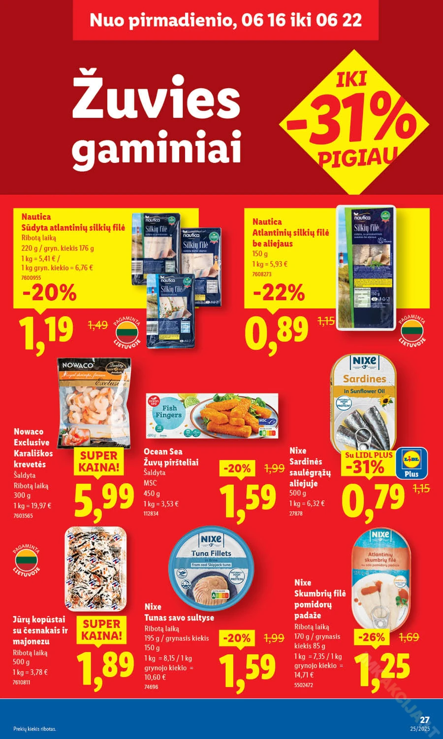 LIDL maisto prekių akcijų leidinys nuo ketvirtadienio puslapis 39