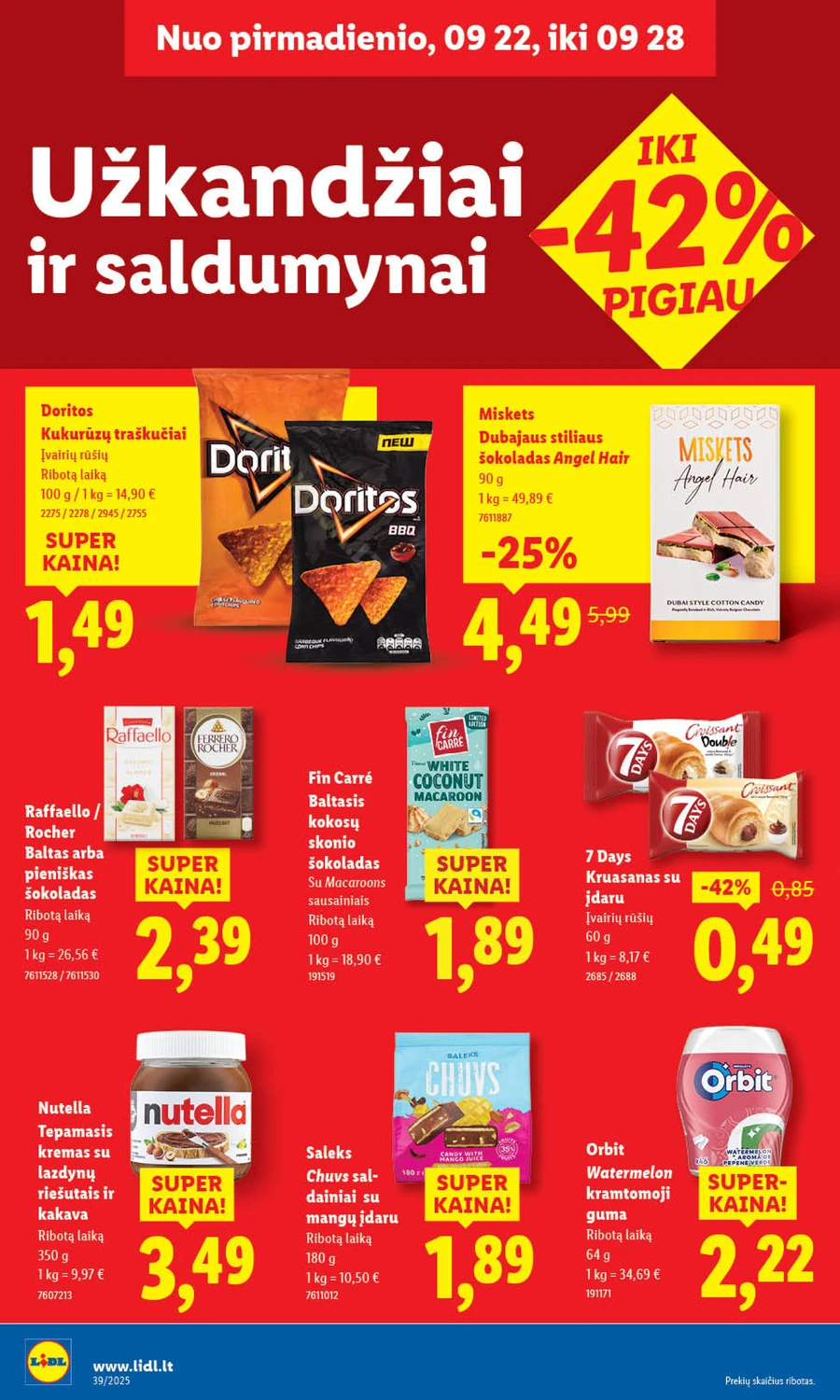 LIDL maisto prekių akcijų leidinys nuo ketvirtadienio puslapis 42