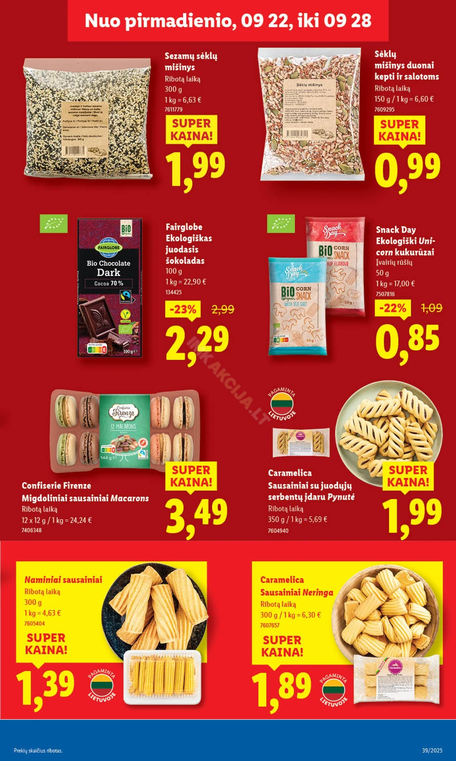 LIDL maisto prekių akcijų leidinys nuo ketvirtadienio puslapis 45