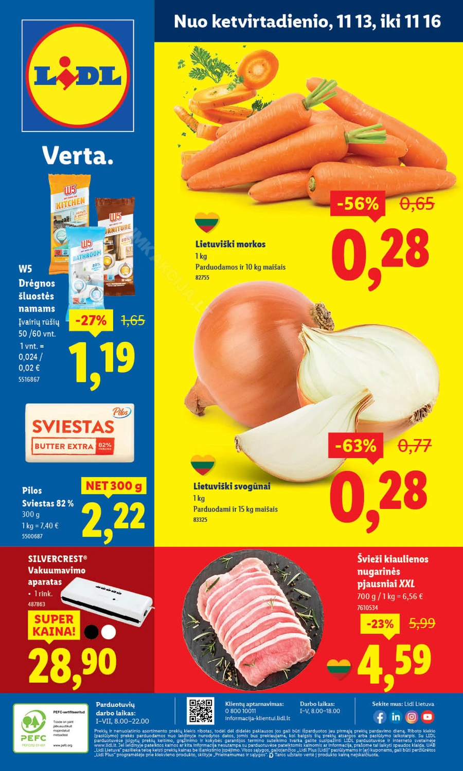 LIDL maisto prekių akcijų leidinys nuo ketvirtadienio puslapis 1