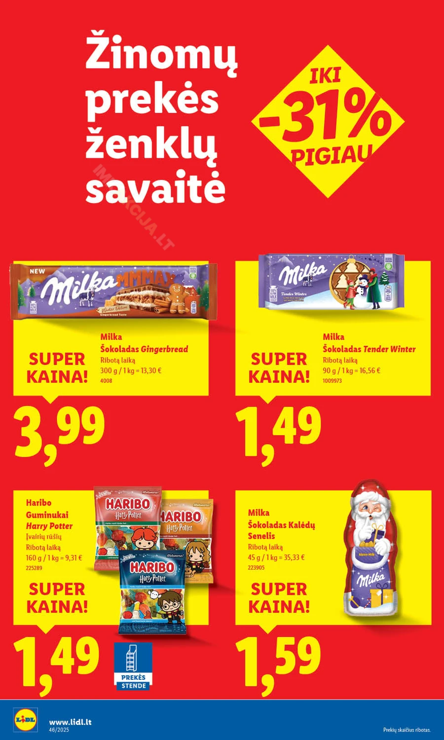 LIDL maisto prekių akcijų leidinys nuo ketvirtadienio puslapis 34