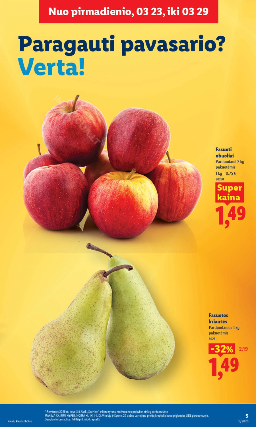 LIDL maisto prekių akcijų leidinys puslapis 5