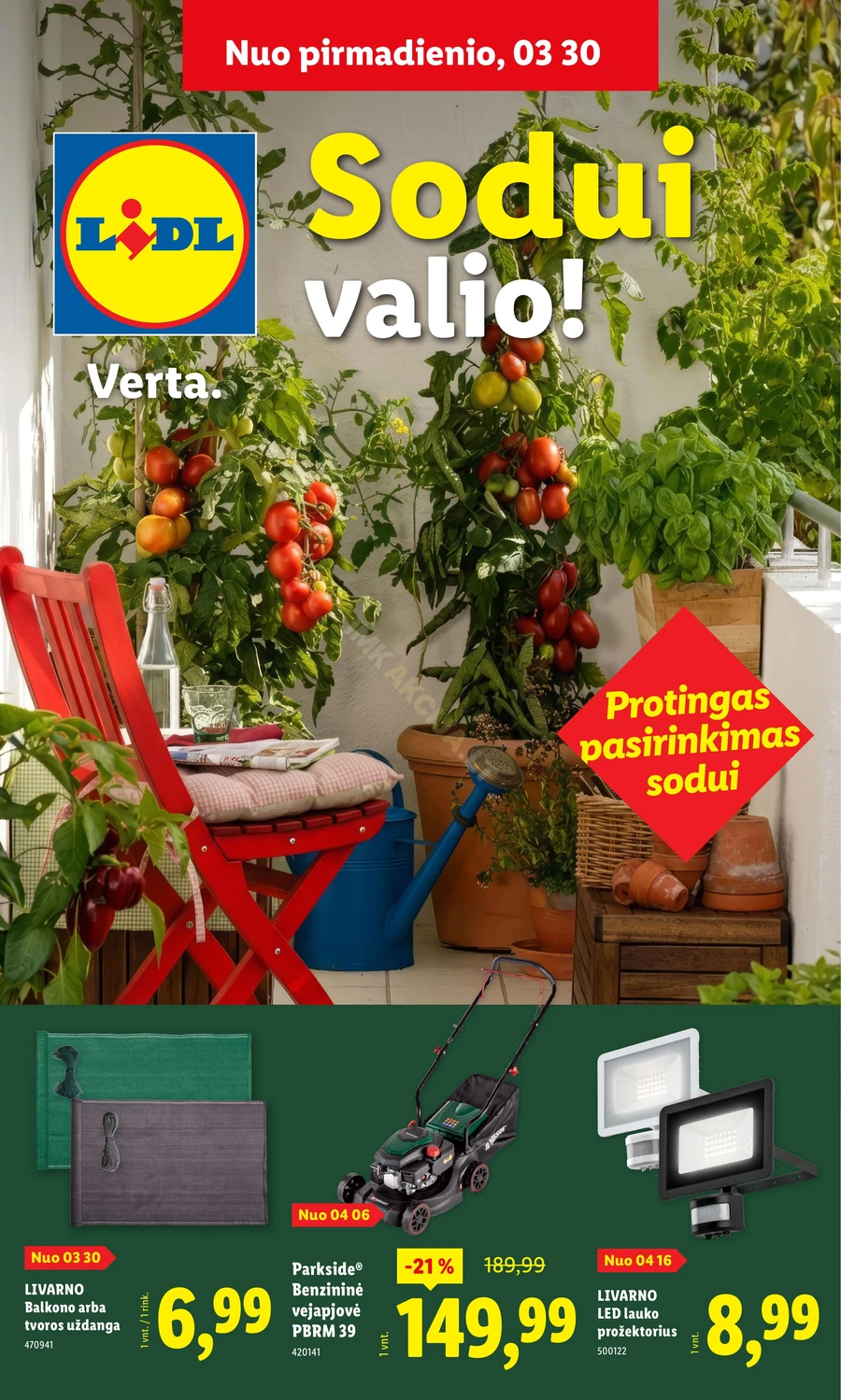 LIDL akcijų leidinys „Sodui valio!“ puslapis 1