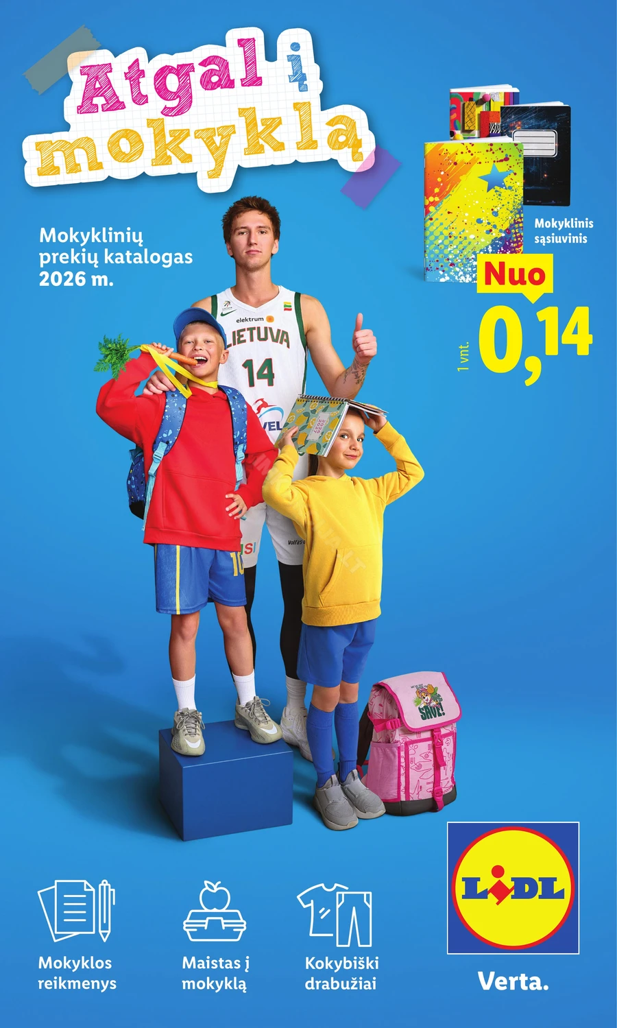 LIDL leidinys „Atgal į mokyklą” puslapis 1