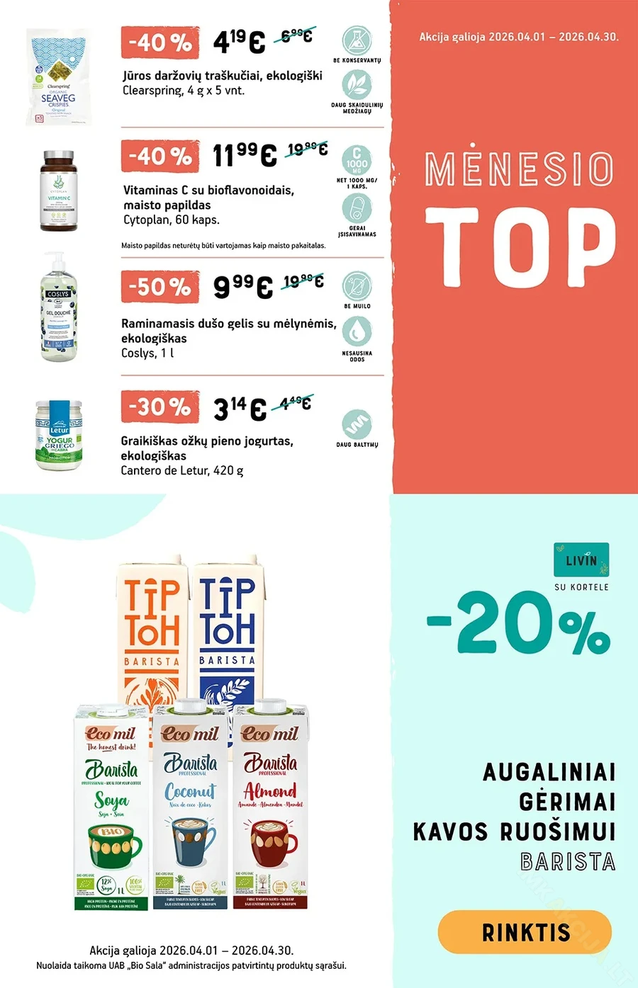 LIVIN balandžio mėn. TOP pasiūlymai puslapis 1
