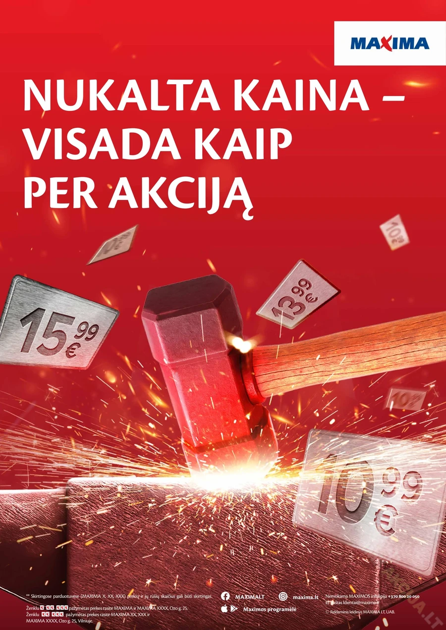 MAXIMA leidinys „Nukalta kaina – visada kaip per akciją“ puslapis 1