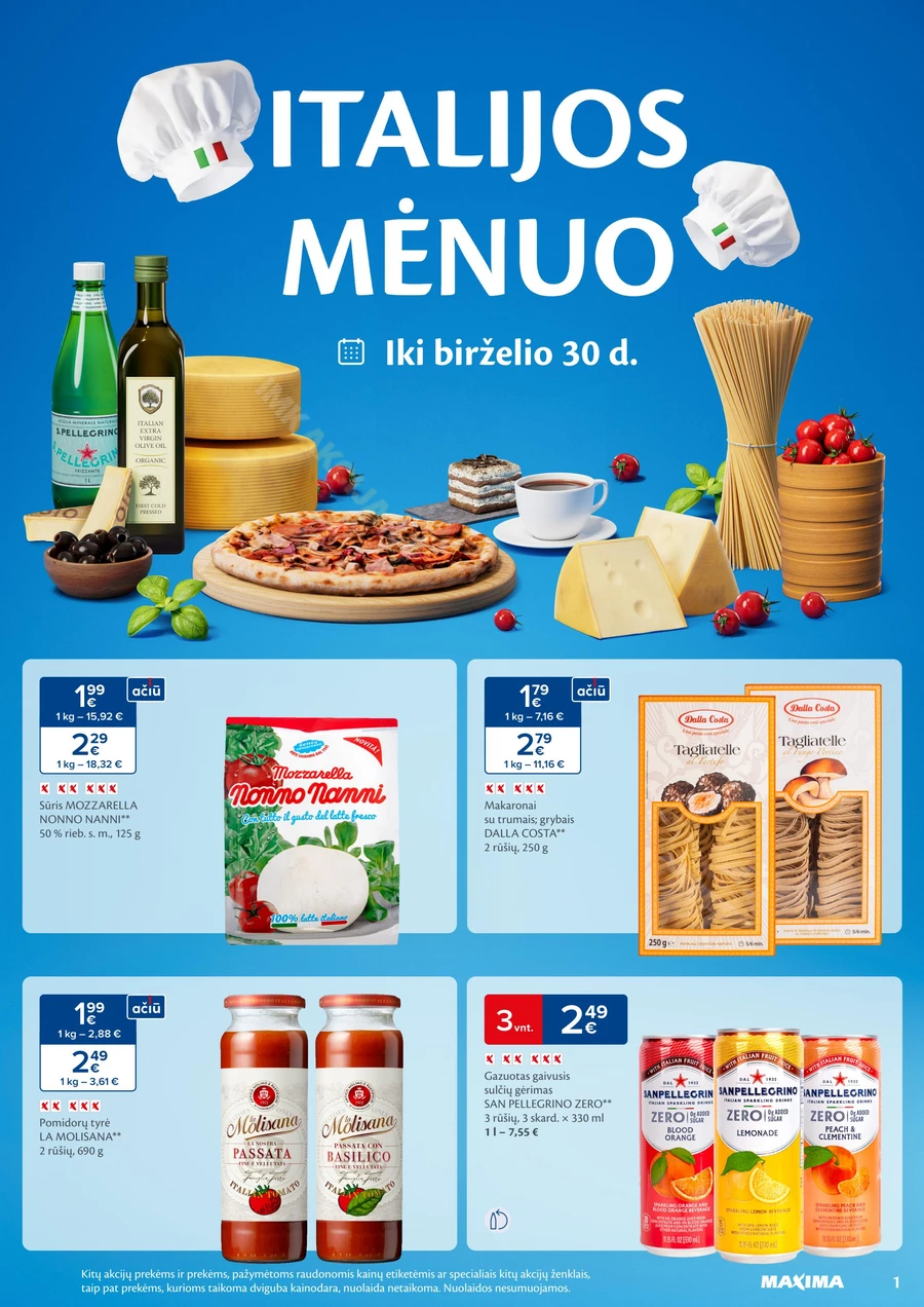 MAXIMA akcijų leidinys „Italijos mėnuo“ puslapis 1