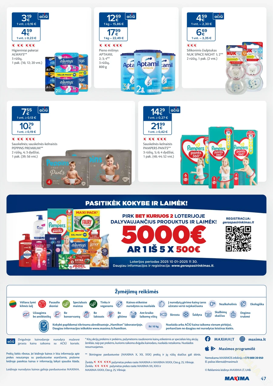 MAXIMA kaininis akcijų leidinys Nr. 44 puslapis 47