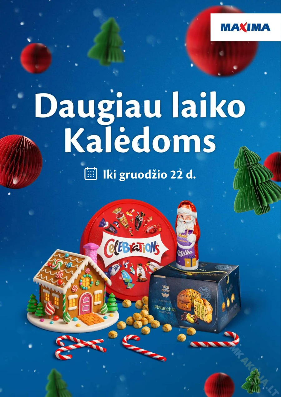 MAXIMA leidinys „Daugiau laiko Kalėdoms” puslapis 1