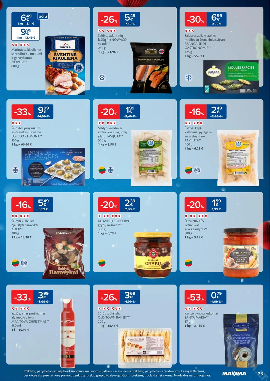 MAXIMA leidinys „Daugiau laiko Kalėdoms” puslapis 23