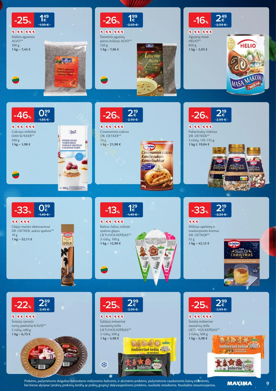 MAXIMA leidinys „Daugiau laiko Kalėdoms” puslapis 9