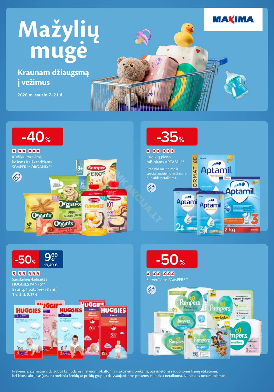 MAXIMA akcijų leidinys „Mažylių mugė“ puslapis 1