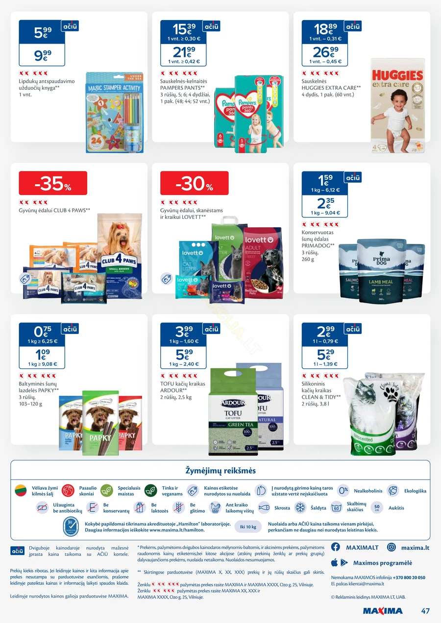 MAXIMA kaininis akcijų leidinys Nr. 5 puslapis 47