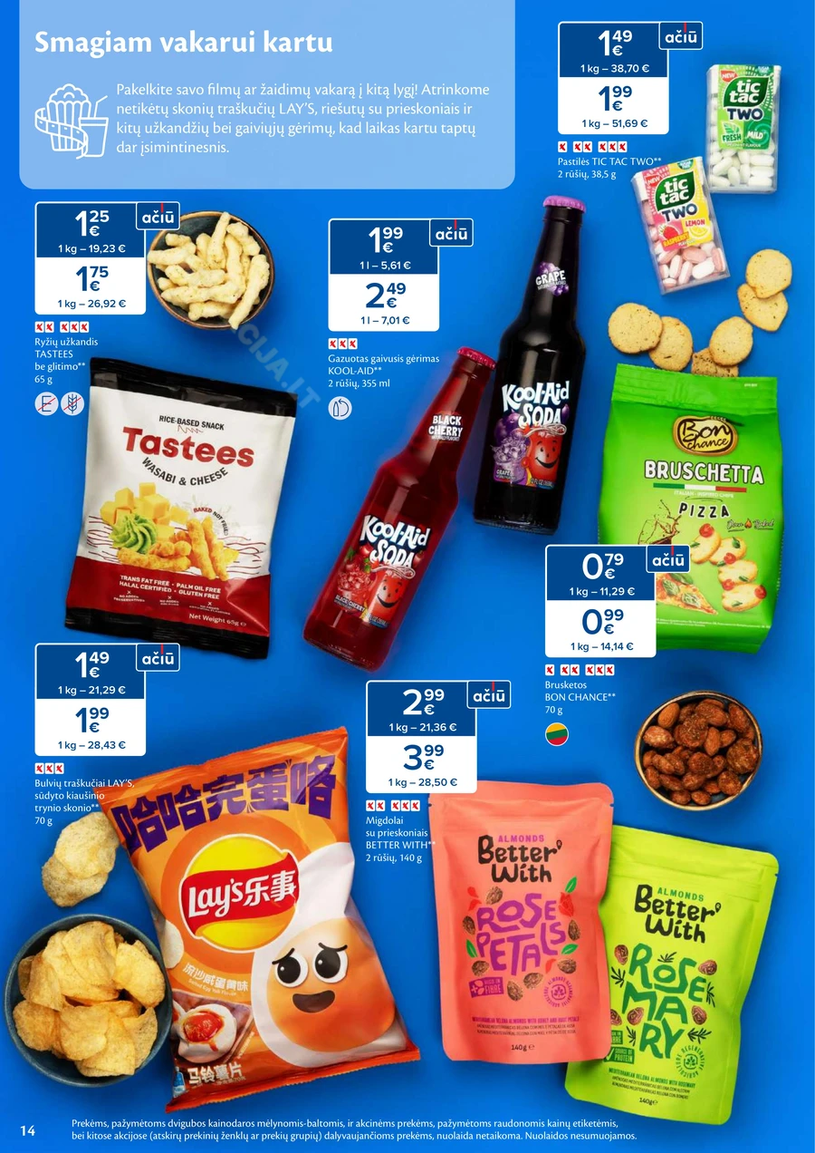 MAXIMA akcijų leidinys „Saldumynų ir užkandžių mėnuo“ puslapis 14
