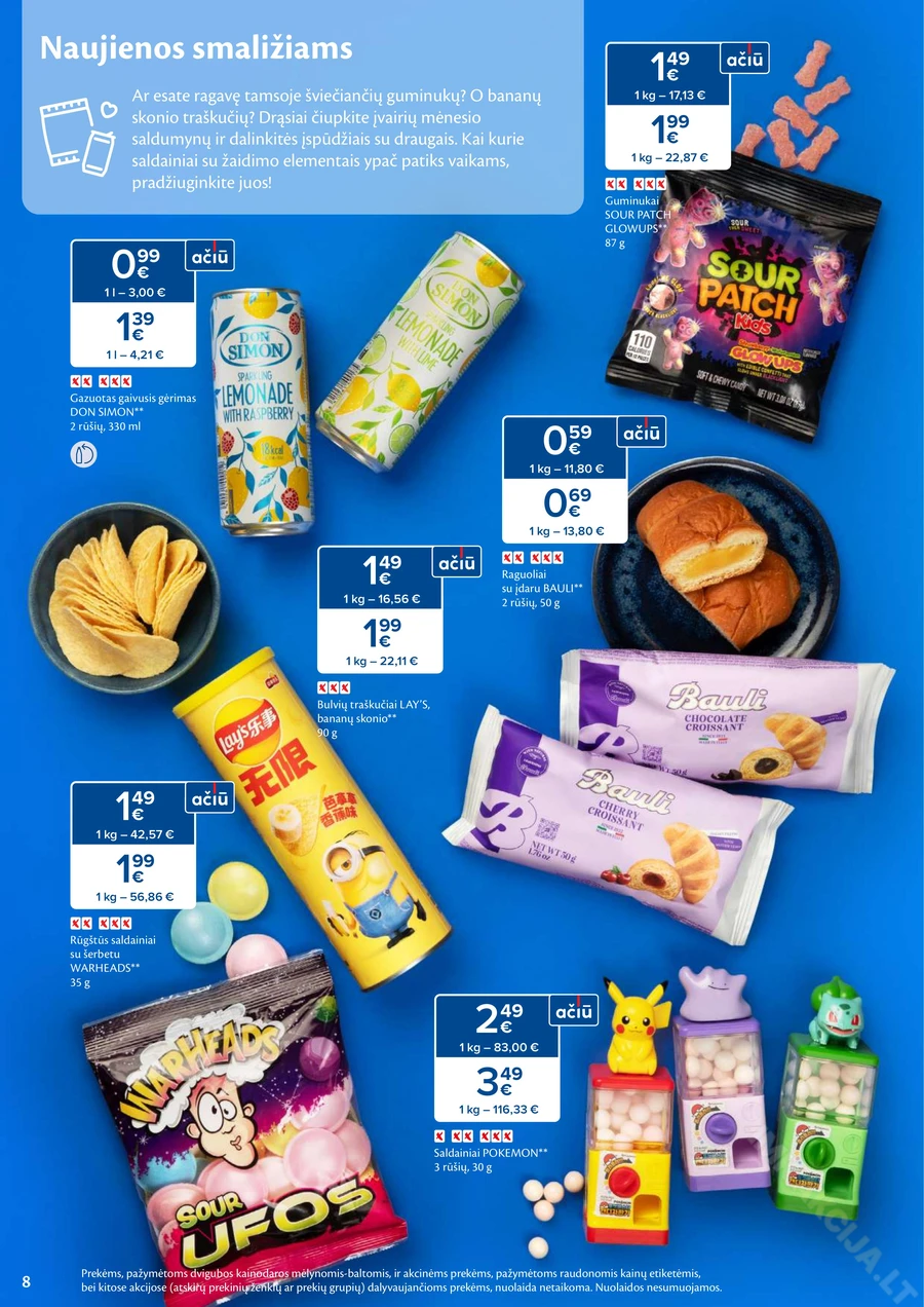 MAXIMA akcijų leidinys „Saldumynų ir užkandžių mėnuo“ puslapis 8