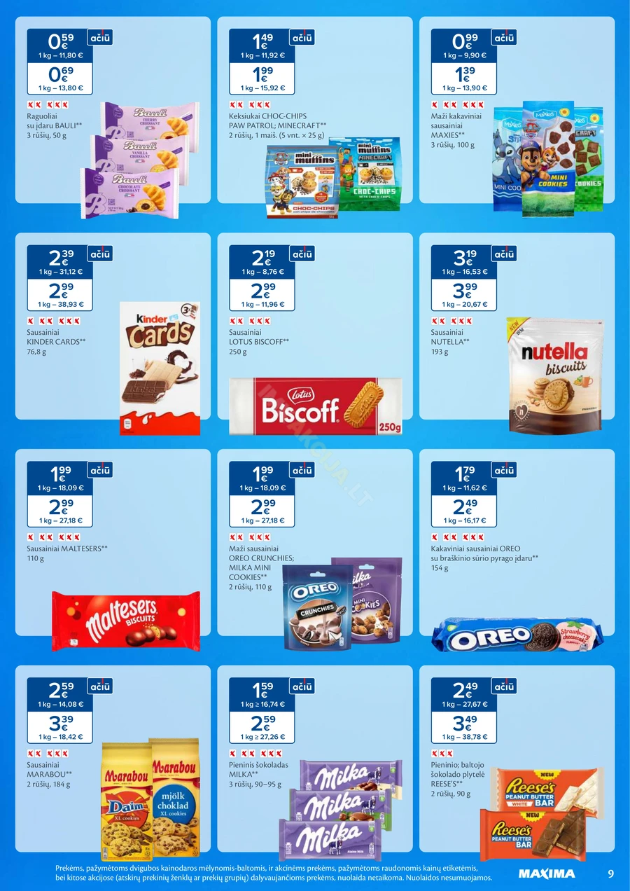 MAXIMA akcijų leidinys „Saldumynų ir užkandžių mėnuo“ puslapis 9
