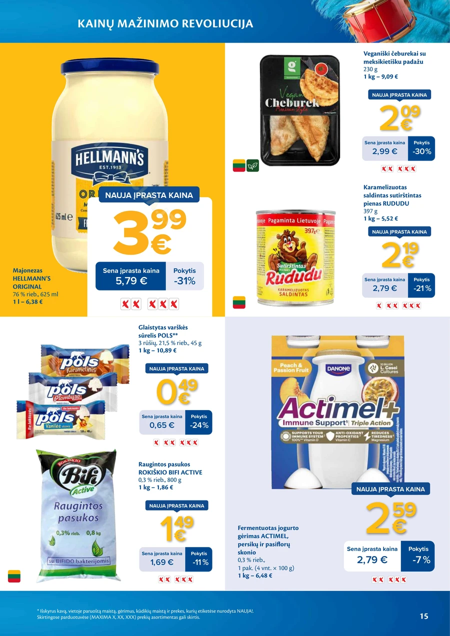 MAXIMA leidinys „Kainų mažinimo revoliucija“ puslapis 15