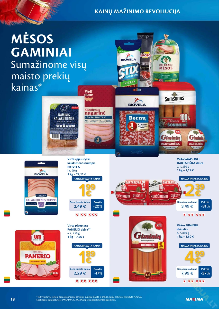 MAXIMA leidinys „Kainų mažinimo revoliucija“ puslapis 18