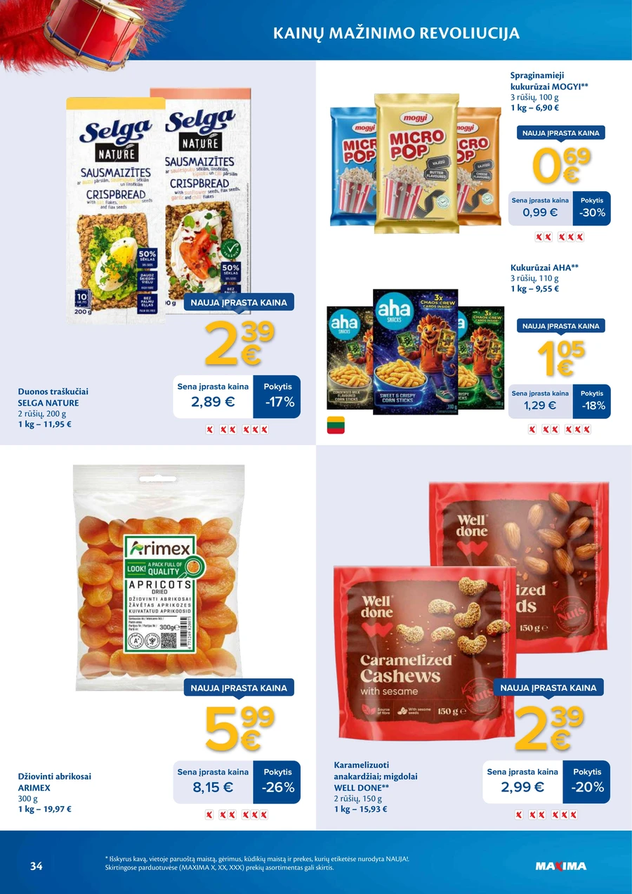 MAXIMA leidinys „Kainų mažinimo revoliucija“ puslapis 34