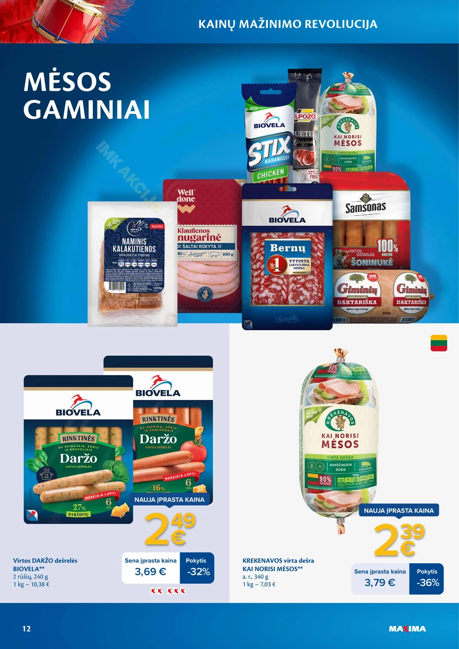 MAXIMA leidinys „Kainų mažinimo revoliucija“ puslapis 12